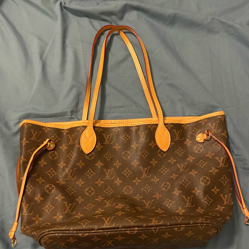 Leather and canvas tote